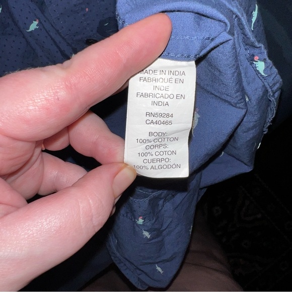 The Children's Place Boys Blue Short Sleeve Lizard Print  Button-Down Shirt 5t - Picture 6 of 6